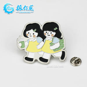 Broche en métal personnalisée en émail doux plaqué argent, motif personnage de dessin animé Good <span class=keywords><strong>Sisters</strong></span>, pour la maison <span class=keywords><strong>et</strong></span> l'école, vente en gros à prix abordable - Product Image 2