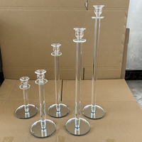 Lot de Cinq Grands Photophores Tubes en Verre Soufflé à la Main, Centres de Table Chandeliers en Cristal MH-TZ0587