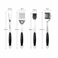 Ensemble d'outils de barbecue en acier inoxydable 304 pour la randonnée, le camping et la cuisine en extérieur, comprenant brosse de nettoyage de barbecue, spatule ajourée, fourchette et autres gadgets