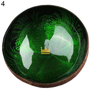 Bol en coque de noix de coco naturel et écologique Kinghandicraft, fait à la main, classique, durable, laqué de couleur pour la décoration de la maison - Product Image 5