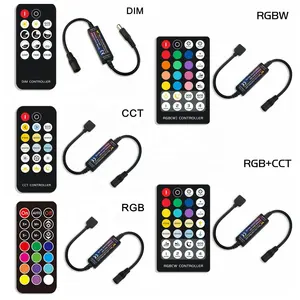 Control remoto RF de 14/17/21/28 teclas Mini LED de un solo color/doble color/RGB/RGBW/RGBCCT controlador para tira de luz LED