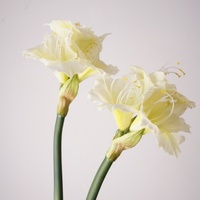 Ampoules d'amaryllis artificielles au toucher réel de haute qualité en plastique souple 58cm fleur artificielle orange rouge pour la décoration de la maison