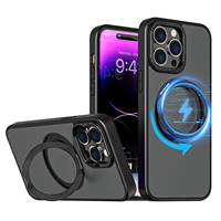 Pour iPhone 14 Pro Max 360 Rotation Invisible Support Magnétique Téléphone étui pour 15Plus 13 12 16 Pare-chocs Antichoc Support En Métal Couverture