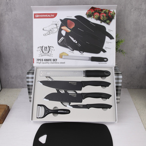 Chất lượng cao 7-Piece thép không gỉ đầu bếp dao Set với mài và Peeler cho ngoài trời cắt siêu thị sử dụng - Product Image 4