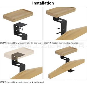 Perchero táctico de madera para ropa, montado en la pared, de acero al carbono y madera maciza, organizador rectangular para almacenamiento en garaje, para casco de motocicleta y más. - Product Image 1