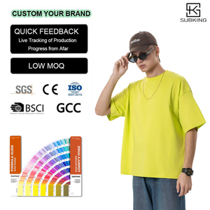 T-Shirt Oversize 100% Cotone 275G con Logo Personalizzato, Stampa Serigrafica, Moda Streetwear, Vestibilità Ampia e Squadrata per Uomo - Product Image 1