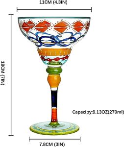 Venta al por mayor Hgsoor Margarita Cocktail Martini Glassware Artesanal Pintado a mano Cristalería de colores para <span class=keywords><strong>Gin</strong></span> Tequila - Product Image 1