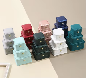 Multi-Color PU Leather Jewelry <b>Box</b> with Velvet Lining Custom Logo Ring Pendant Bracelet Bangle <b>Storage</b> <b>Box</b> Wholesale - Product Image 1
