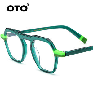 OTO 2022 패션 남여 광장 광학 프레임 펑키 컬러 고품질 아세테이트 안경 도매 안경 프레임 - Product Image 2