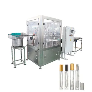 Rotary auto filling and capping machine for glass bottles perfume