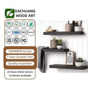 Dachuang Wood Art Floating Wall <b>Shelf</b> Rectangle Durable Wall Mounted Storage <b>Rack</b> For Home Decor - Product Image 1