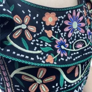 Vestido Elegante de Verano para Mujer, con Hombros Descubiertos, Bordado Vintage, Detalle Elástico, Nuevo, Ideal para Fiestas - Product Image 4