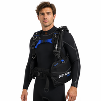 Équipement de plongée professionnel de la marque DS, gilet d'ajustement de la flottabilité BCD, 3 valves à dégagement rapide, 8 anneaux en D en acier inoxydable, nylon