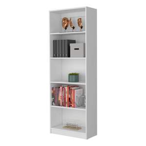 DB <b>White</b> 5-Shelf <b>Bookcase</b> Durable and Stylish <b>Bookcases</b> & Bookshelves - Product Image 3