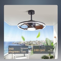 Nouveau ventilateur de plafond Bauhaus en fer, style rétro américain, avec télécommande, intensité réglable, protection oculaire pour chambre et restaurant