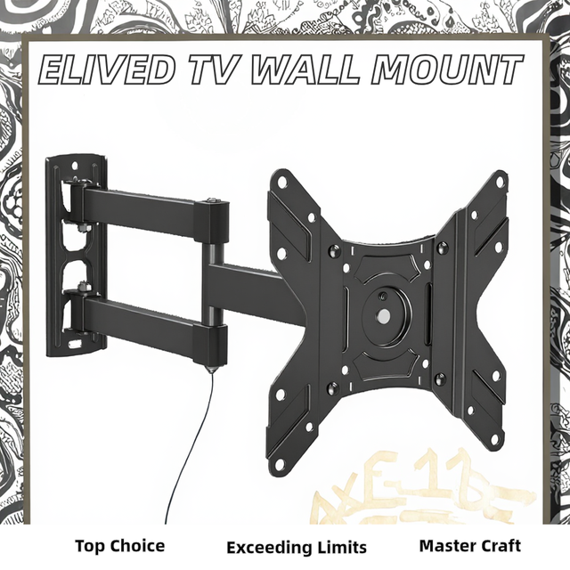 KM-200 Tilt Swivel Full Motion TV Wall Mount Articulating Arm for 14-42 Inch LED/LCD/OLED TVs Max VESA 200x200mm 25KG