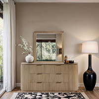 Commode à 6 tiroirs en bois massif, style ferme américaine et rétro français, meuble de rangement pour chambre à coucher, salon et chevet de lit