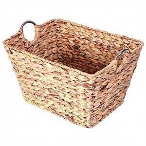 Panier de rangement en bambou naturel fait à la main, panier organisateur tissé à la main, bac de rangement écologique pour la maison, pour vêtements, jouets et accessoires - Product Image 1