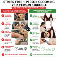 Harnais de toilettage pour chien et chat en maille respirante avec crochets en S pour la coupe des ongles – Aide au toilettage