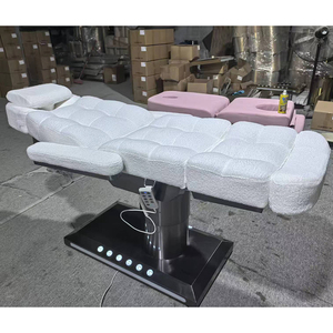 Vẻ đẹp hiện đại Lamb Fleece vải Salon mặt mỹ phẩm giường sang trọng động cơ 3/4 điện chân điều khiển massage bảng với ánh sáng - Product Image 6