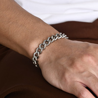 Bracelet en acier inoxydable de style cubain pour hommes, largeur 10 mm, avec fermoir magnétique spécial, style punk, bijoux