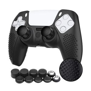 Funda Protectora de Silicona Antideslizante para Control de <span class=keywords><strong>PS5</strong></span> con 10 Tapas para Palancas de Mando, Funda Protectora de Goma Suave, Kit de Accesorios para Juegos - Product Image 1