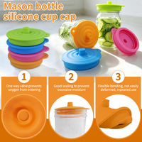 Lot de 4 couvercles en silicone pour bocaux Mason, étanches, compatibles avec les bocaux Ball Kerr à ouverture normale et large, pour la mise en conserve et la cuisine