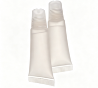 Tube de gloss à lèvres vide en PE souple, translucide givré, avec embout intérieur incliné détachable, pour emballage d'huile ou de brillant à lèvres
