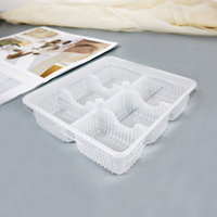 Boîte d'emballage rectangulaire jetable en PP de qualité alimentaire à 6 compartiments avec couvercle transparent pour raviolis, snacks, pâtisseries, pâtes coupées au couteau, et aliments cuits à la vapeur