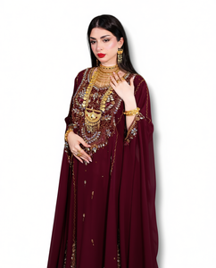AWAIS HOUSE Dubai 2025 Elegant Luxury Beaded Solid Chiffon A-Line Floor-Length Eid Evening Dress Women Modest Simple 100% - Product Image 1