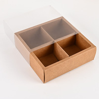 Boîtes à tiroirs en PVC transparent givré imprimé personnalisé pour gâteau, boulangerie, biscuits, pâtisserie, chocolat, bonbons