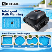 Robot nettoyeur de piscine mural KEGGIE CE RoHS, 4500 mAh, autonomie de 180 minutes, 3 moteurs sans balais, double brosse à rouleaux, navigation intelligente