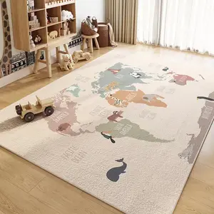 Produits pour bébé vente chaude 2024 carte du monde tapis pour enfants tapis imprimés pour salon tapis et tapis pour chambre d'enfants