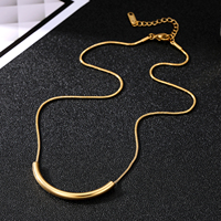 Collier en acier inoxydable en forme de tube incurvé en U, style vintage, luxe léger, or 18 carats, pour femmes, KISSWIFE