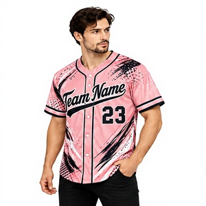 Uniforme Deportivo Personalizado al por Mayor, Camiseta de Béisbol Sublimada, Transpirable, con Botones, para Hombres, Mujeres y Jóvenes, OEM - Product Image 1