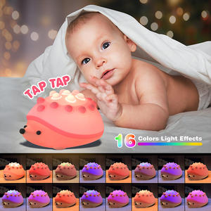 ICARER FAMILY RGB 16 couleurs mignon Anime hérisson Pat Silicone lumière lampe doux enfants veilleuse Portable nuit lampe pour chambre - Product Image 3