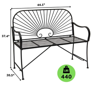 Beste Tuinmeubelen IJzer Zwart Buitenbank met Bloembak Modern Design Milieuvriendelijk & Duurzaam voor Patio Zitplaatsen - Product Image 2