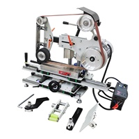 Ponceuse à bande CNC manuelle 2x72, moteur 220V 2.2KW, table magnétique pour atelier de fabrication de petits couteaux, polissage de métaux