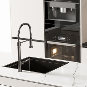 Cuisine américaine style îlot, blanche, finition brillante, fabrication d'armoires avec accessoires de cuisine, <span class=keywords><strong>Rick</strong></span> Owens - Product Image 4