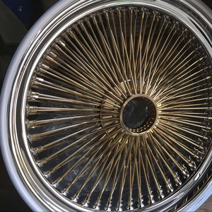 Cerchi in Acciaio Classici Vintage Cromati da 18 Pollici 18x8 con 100-150 Raggi, Nuovi Spinner a 2 Barre con Sgancio Rapido per <span class=keywords><strong>Auto</strong></span>, Garanzia 5 Anni - Product Image 4