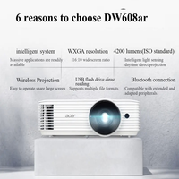 Projecteur intelligent Ace r DW608AR pour le bureau et l'éducation WXGA1080 4200 Lumens, Mise en miroir d'écran sans fil, Vidéoconférence prise en charge