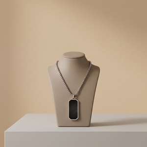 Collar con Colgante Geométrico <span class=keywords><strong>de</strong></span> Acero Inoxidable 316L con Logotipo Personalizado, Chapado en <span class=keywords><strong>Oro</strong></span> PVD <span class=keywords><strong>de</strong></span> 18K, Cadena <span class=keywords><strong>de</strong></span> Eslabones, Regalo Religioso Ortodoxo Clásico - Product Image 6