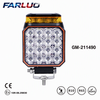 4-Zoll LED Quadratisches Weißes Arbeitslicht mit Stroboskop-Funktion, Bernsteinfarbenes Blitzlicht, Warnleuchte, Flutlicht für Geländefahrzeuge, Gabelstapler, LKW, Anhänger