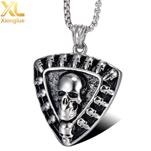จี้สร้อยคอรูปหัวกะโหลกฮิปฮอปทรงกลม ชุบทอง 14K ผลิตจากสแตนเลสสตีล - Product Image 3