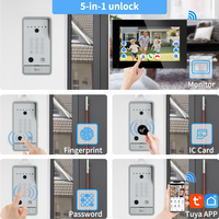 Système d'interphone vidéo intelligent WiFi filaire Anjielo 4 avec moniteur intérieur 7"/10" et déverrouillage à distance 5-en-1 via l'application Tuya