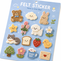 OEM Schattige Eten Fruit Dessert Vilt Stickers DIY Dagboek Telefoonhoesje Kinderfeest Decoratie Benodigdheden Zelfklevende Wol Stof Decals