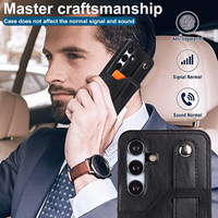 Casing ponsel kulit PU pemblokir RFID, casing penutup belakang ponsel kulit PU lembut tahan guncangan untuk Samsung A32 S23 S24