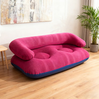 Canapé gonflable de loisirs portable d'extérieur en PVC pliable en forme de U, double floqué, épaissi, avec accoudoirs