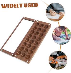 Rejillas de paleta portátiles personalizadas Paletas de gouache de <span class=keywords><strong>madera</strong></span> Mini paleta de pintura Paleta de pintura - Product Image 5