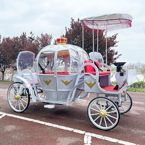 Chariot de tourisme de type chariot de cheval blanc avec lampes en forme de cheval au galop, chariot de cheval rouge haut de gamme - Product Image 3